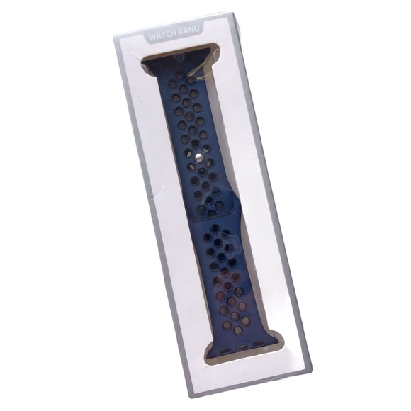 5/$20 NEW Navy Blue Holes Silicone Sport Band Apple Watch 38/40/41mm S/M - Picture 1 of 8